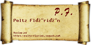 Peltz Flórián névjegykártya